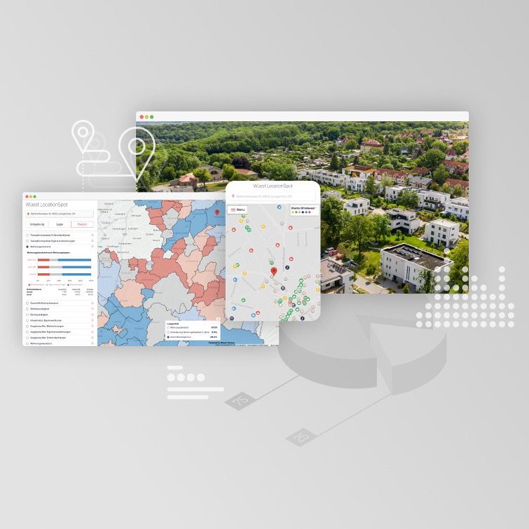 Mit Wüest LocationSpot vereinfachte Immobiliensuche dank interaktiver Standortanalyse.