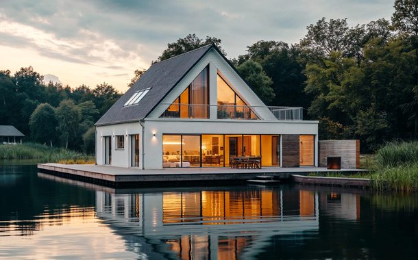 Haus am See, modern, spiegelung