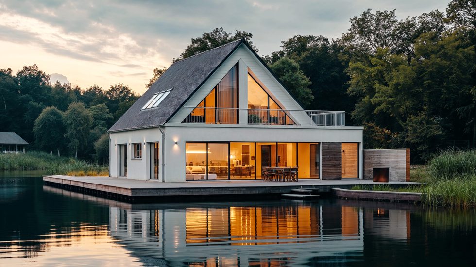 Haus am See, modern, spiegelung