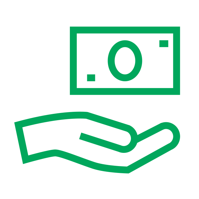 Grafik, Ico, Hand und eine Geldnote