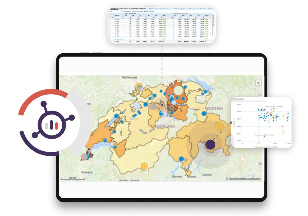 Auch die geografische Lage und der Immobilienmarkt vor Ort sollten bei der Immobilienbewertung durch die Software berücksichtigt werden