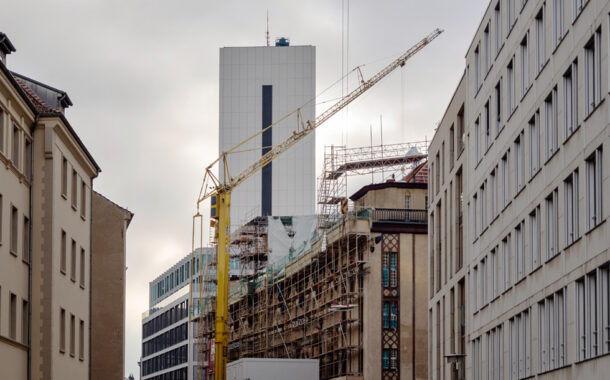 construction site, grey buildings, renovation